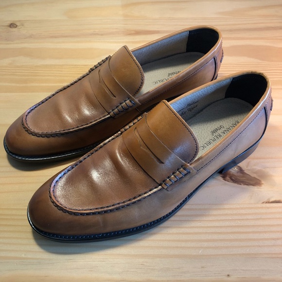 Banana Republic Dellbrook Italian Leather Loafer Men’s 10 Tan - Picture 2 of 7